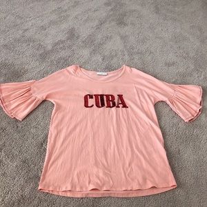 Sandro - Pink Top with letter print